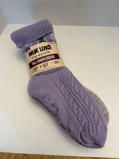 MUK LUKS Tall Cabin Socks 2 PAIR, Purple Multi, NWT