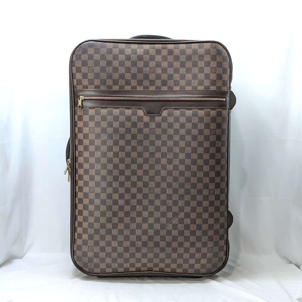 LOUIS VUITTON Damier Ebene Pegase 65 Suitcase Travel Bag Brown