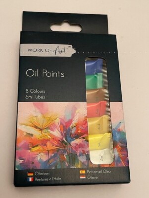 Work of Art Paint Tube Set 8x 6ml Colours Crafts Artists Painter Painting Crafts