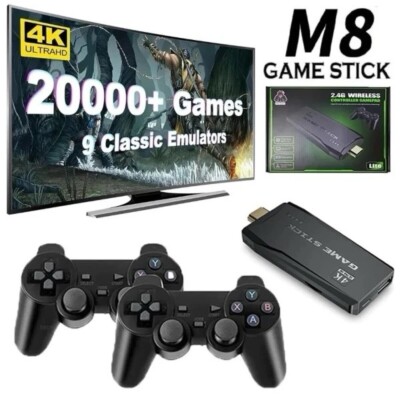 Retro 35000+ Videospielkonsole 4K HD TV Spiel Stick 64GB w/2 Wireless Controller