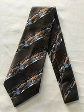 Vintage 1970's Kipper Necktie Wide Neck Tie - Retro Brown Stripe Scene Funky
