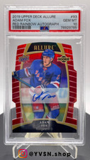 2019-20 Upper Deck Allure Red Rainbow Auto /349 #93 Adam Fox PSA 10 NY Rangers