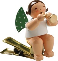 Wendt & KüHn Engel Mit FlöTe, Auf Klemme 650/90/3 Christbaumschmuck Advent