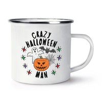 VerrüCkte Halloween Mann Stars Emaille Becher Tasse Vatertag Freund Geist Lustig