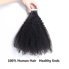  Afro Kinky Curly Skin Wefts & Tape 100% Remy Human Hair Extensions 20pcs 50g