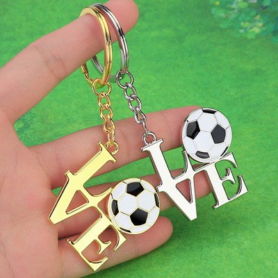 1x Zinc Alloy Keychain 2024 Football Keychain Personalised Car Key Accessories