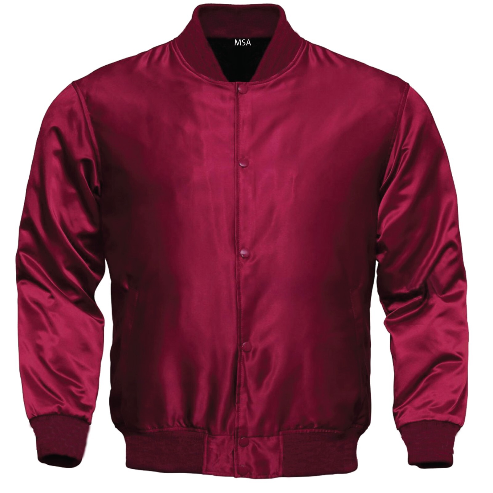 Custom Maroon Satin Letterman Varsity Jacket for Men Baseball Style