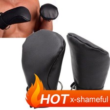 Unisex Leather Padded Gloves Bondage Mittens Handcuffs Couples Flirt Restrain