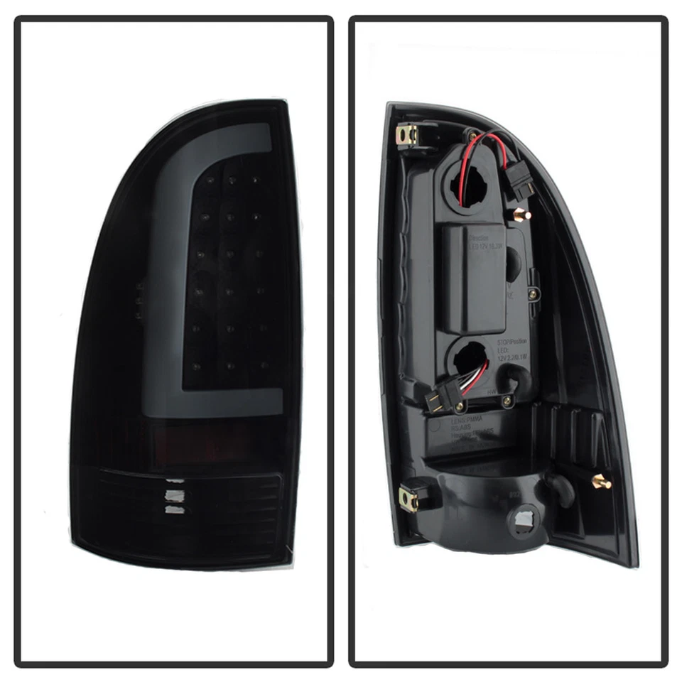 For Black Smoked 2005-2015 Toyota Tacoma LED Tube Tail Lights Lamps Left+Right - Image 3 of 4