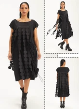 CRAZY H4   black  asymmetric  circle dress  dress size L/XL