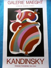 KANDINSKY Original Poster Lithograph 1969 RED SHAPE Bauhaus RED FORM