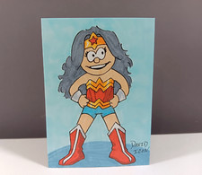 Original WONDER WOMAN Artist Sketch Card 1/1 David Icon - PSC - ACEO - DC Comics