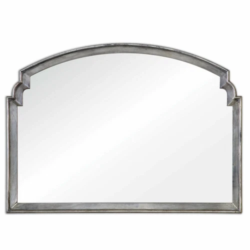 UTTERMOST 12880 VIA DELLA LIGHTLY ANTIQUED SILVER LEAF MODERN WALL ARCHED MIRROR - Picture 3 of 3