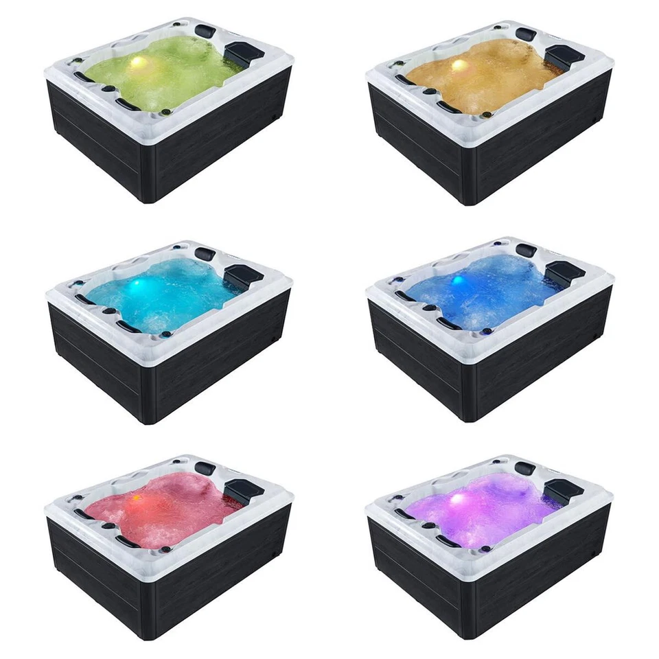 Outdoor Whirlpool mit Heizung LED Ozon Hot Tub Spa für 2 - 3 Personen Garten ⚡