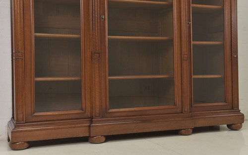 ANTIK! Bücherschrank restauriert Nussbaum Gründerzeit Vitrine niedrig breit - Bild 10 von 12