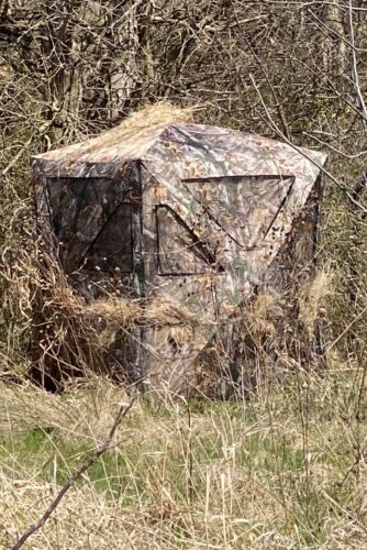 Pop Up Deer Hunting Ground Blind Real Tree Portable Turkey Blind - Picture 6 of 10