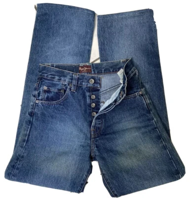 JEAN FEMME PEPE JEANS VINTAGE ORIGINAL PEPE M2 T US 26 FR 36 TAILLE HAUTE DROITE - Photo 1/4