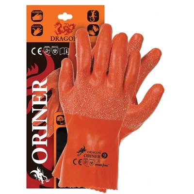 REIS Gummihandschuhe Arbeitshandschuhe Orange PVC 30cm Kälteisoliert Gr. 7 - 11 NEU