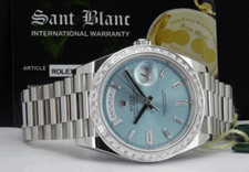 ROLEX 40mm Platinum Day Date 40 President Ice Blue Diamond 228396 TBR SANT BLANC 6