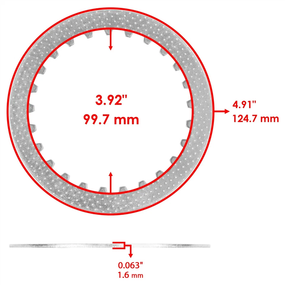 Placa y junta de acero de fricción de embrague para Suzuki GSX-R750X GSXR750X 1996-1999 Foto 4 de 4