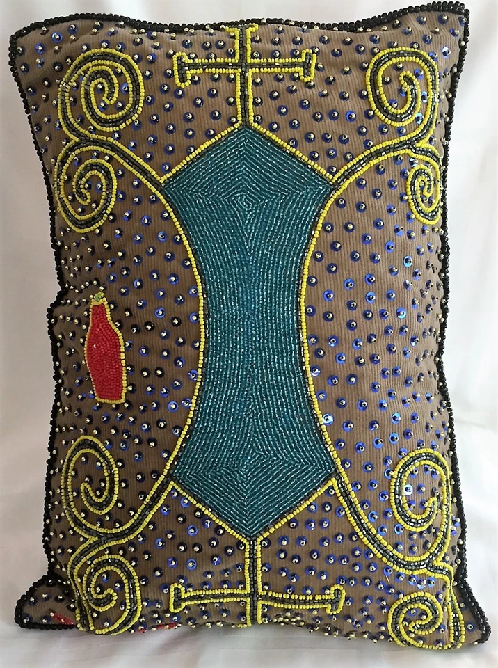 Throw Pillow Cushion Cover Pillow Sham Hand Beaded by Jean Baptiste Jean Joseph - Image 2 of 4