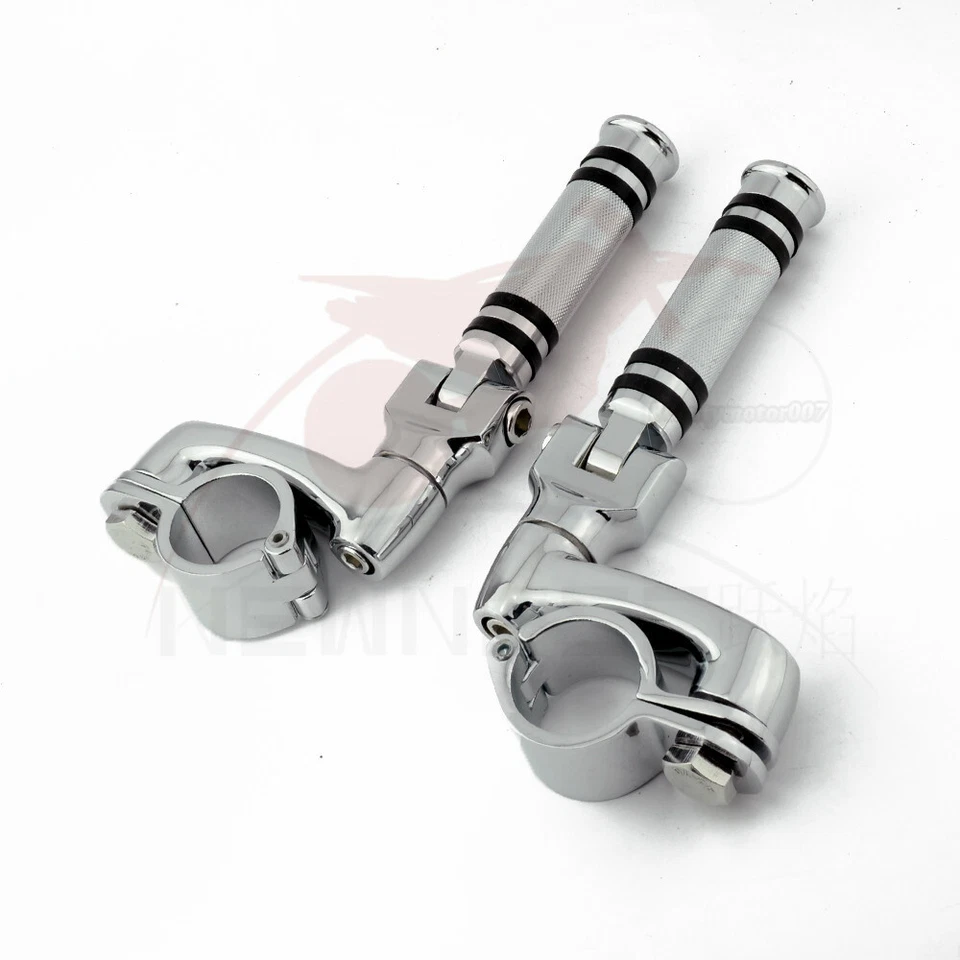 1-1/4" estriberas de carretera pedales barra de choque para Harley Touring motocicleta cromo Foto 2 de 4