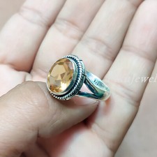 Citrin Topas Edelstein 925 Sterling Silber Ring Statement Schmuck Geschenk fü...