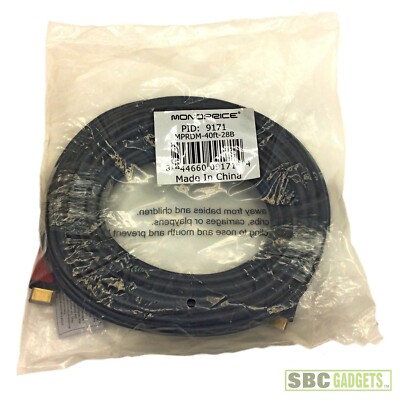 Monoprice 40 ft High Speed, Slim HDMI Cable, For Use With Audio-Visual Equipment