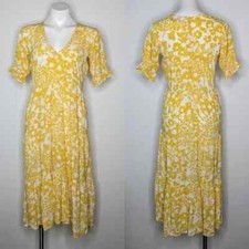 Faithful The Brand La Falaise midi dress in Jasmine yellow S