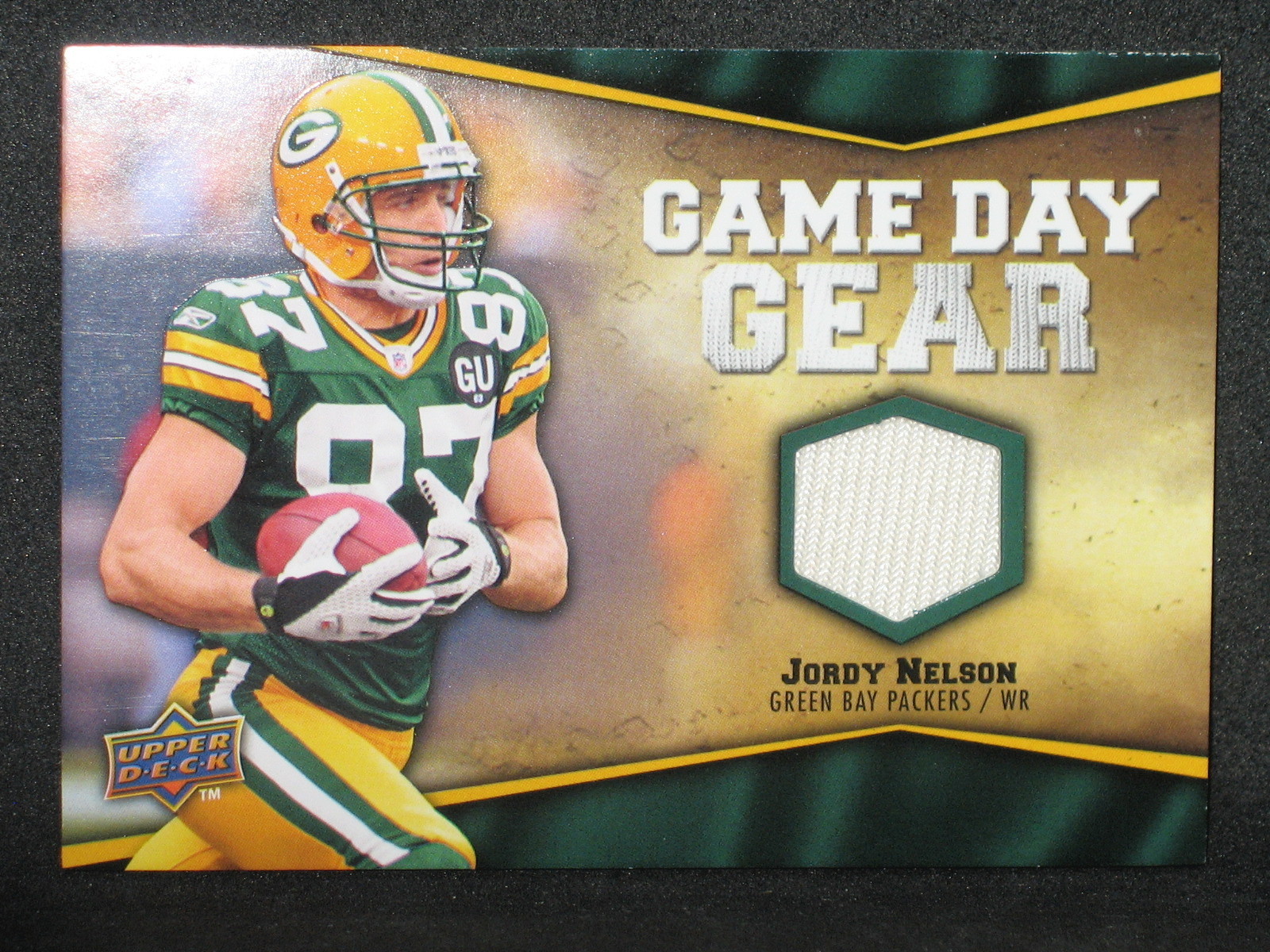 Jordy Nelson 2009 Upper Deck Game Day Gear Jersey Green Bay Packers #NFL-NE Worn