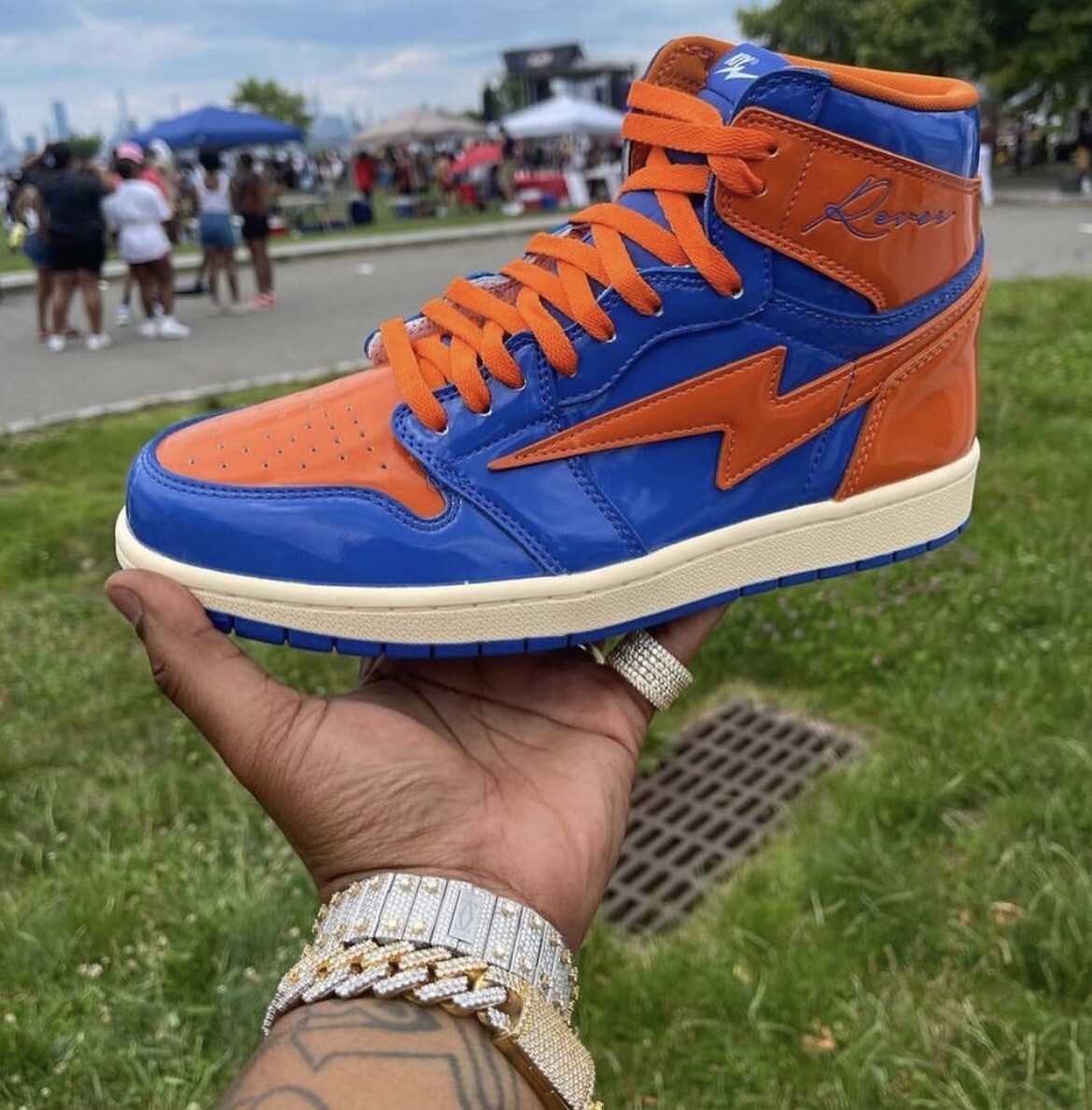 新品 Nike Air Force 1 26cm Kool Kiy Kool Kiy/Air Kiy “Sport Blue/Orange (NY 2.0)” Sz 7 IN HAND