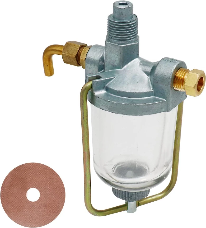 Conjunto de tazón de sedimentos colador de gas combustible para cosechadora IH International Farmall Foto 2 de 2