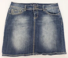 VIGOSS Fit Womens Skirt SIZE 31/11 Denim Blue Cotton Spandex