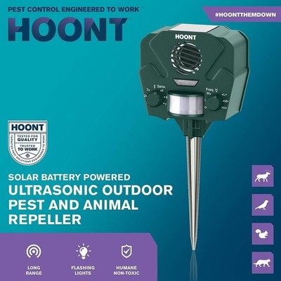 Hoont Motion Activated Pest Repeller w/ 3x AA  Rechargeable Batteries