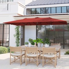 Outsunny Sonnenschirm, 150 x 295cm Gartenschi...