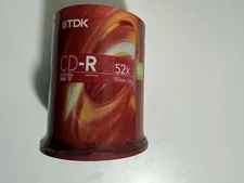 TDK CD-R 52x 700MB 80min Blank Discs 100 Pack Spindle New Sealed Recordable