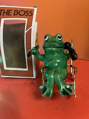 The Boss Ornament grüner Frosch mit Box Made in Hong Kong 2,5'' Telefon Zigarre