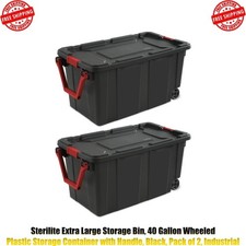 Sterilite Extra Large Storage Bin, 40 Gallon Wheeled Plastic Storage Container