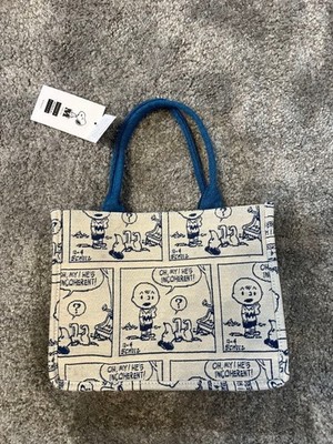 Snoopy Museum 1950 Comic Jacquard Tote Bag Beige Small Everyday Use