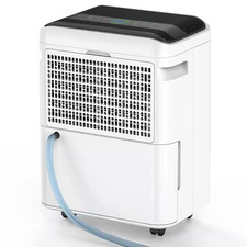 50 Pt. 4,500 Sq. Ft. Dehumidifier for Basement in White with Drain Hose, Bucket,