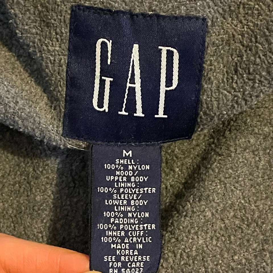 Vintage GAP Men Red Hooded Nylon Shell Fleece Lined Jacket Size Medium 90s - Image 3 of 4