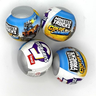 LOT OF 4 ZURU 5 SURPRISE COLOR CHANGE MONSTER TRUCKS MYSTERY SEALED FREE SHIP