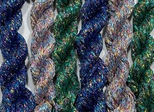 Job lot bundle Yarn Wool Fancy Sparkle Glitter Lurex chainette DK 6x 10m B62