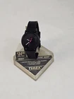 NOS VINTAGE TIMEX ACCENT NOIR WATCH BLACK CASE ALL PLASTIC NEW BATTERY