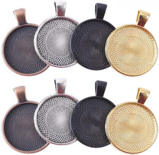 24PCS 25Mm/1" round Bezel Pendant Trays Blanks Trays Pendant for DIY Crafting Ph