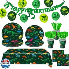 LINHAXM 166 PCS Dinosaur Birthday Decorations, Dinosaur Party Sup