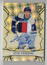 2022-23 UD Ice Gold Auto Patch Autograph Auto #86 Zach Werenski 26/49 3 Color