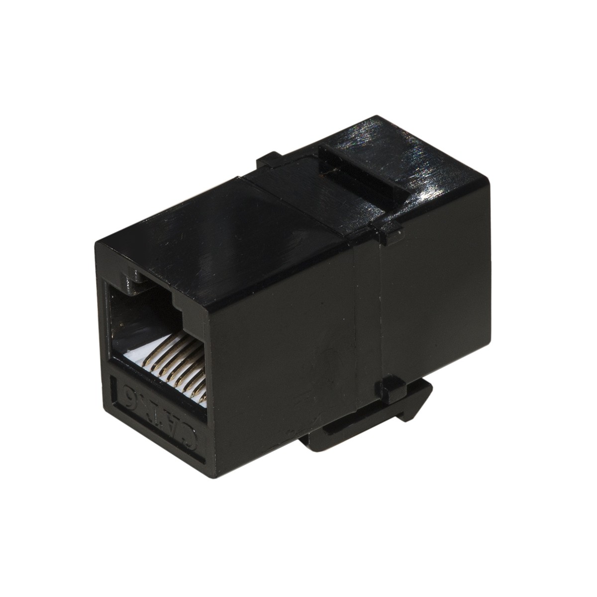 Keyston adattatore passante rj45 cat.6 con ganci per pannelli bk