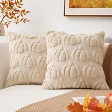 Kevin Textile Fall Pillow Covers 18x18 Inch Set of 2 Soft Pumpkins Decorative...