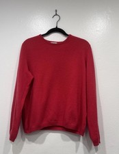 Isle 100 Pure Cashmere Sweater Women's Long Sleeve Fuchsia Pink Crewneck READ